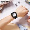 SANDA Fashion Casual Teenagers Watch Man Square Simple Watch Silicone Strap Waterproof Lady Quartz Wristwatch Watch for Stuednt