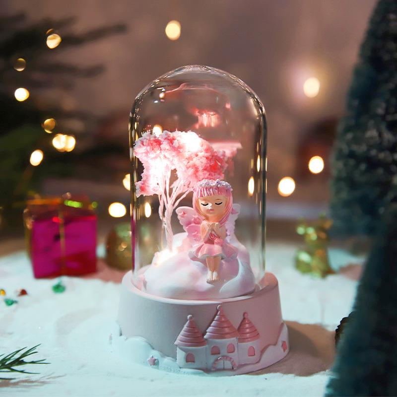 Ночной светильник Cherry Blossom Pink Fairy для декора спальни - идеальный подарок на день рождения девочки