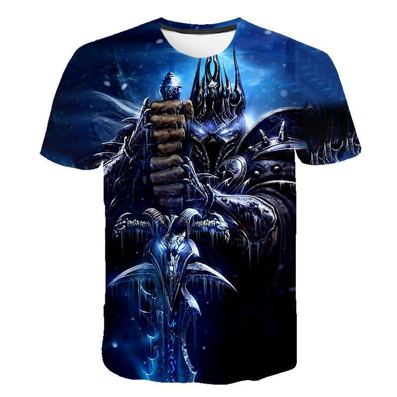 2023 Новая игра World Of Warcraft 3D Печатная футболка Мужская Женская мода Уличная футболка с круглым вырезом Harajuku Футболки больших размеров Топы