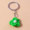 Aihua Hot New Handmade Knitted Keychain Keyring For Women Girl Cute Crocheted Flower Pendants Car Key Ring Handbag Charms Gifts
