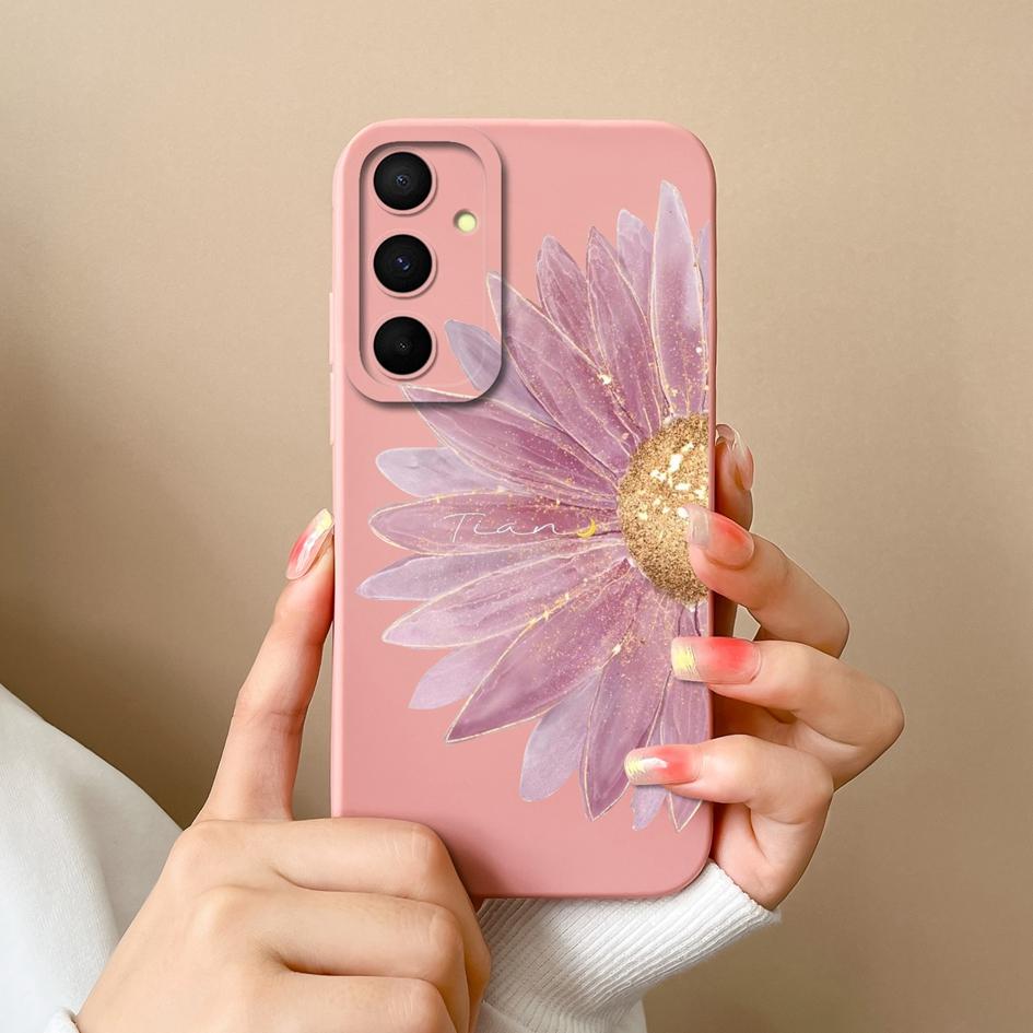 Чехол для Samsung Galaxy A55 S22 S23 M34 A05 A15 C55 F15 S24, чехол для телефона с милым кроликом и мультяшным узором, жидкий силиконовый противоударный бампер для Samsung