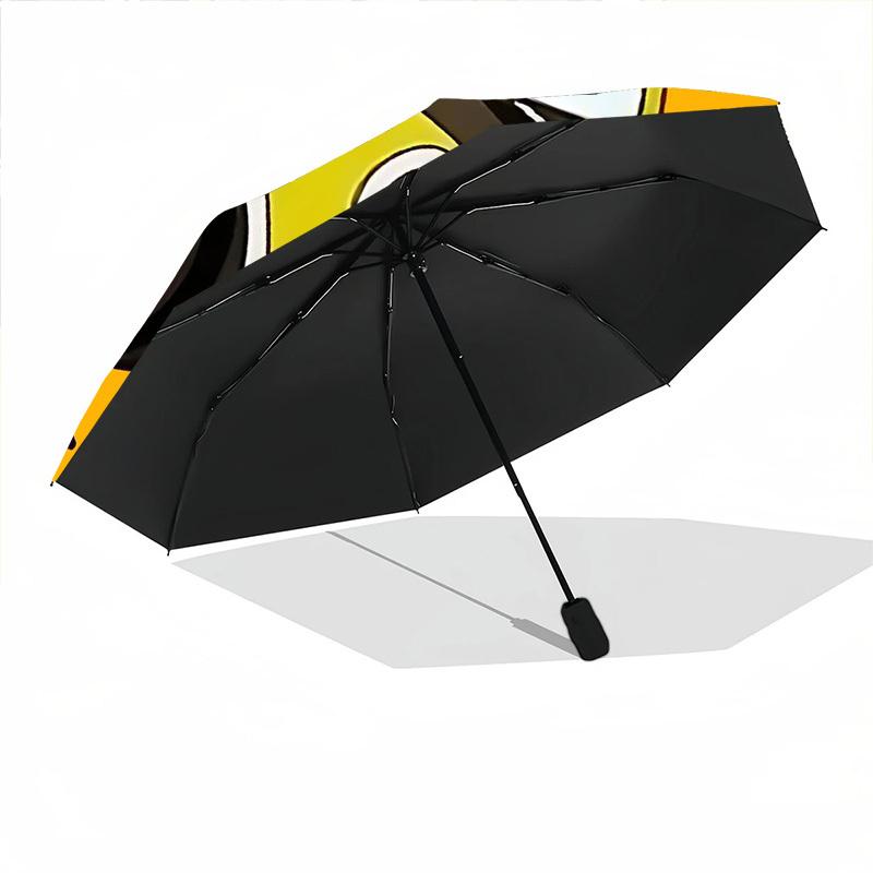 1PC Mr Bean Automatic Open/Close, 8-Rib Durable Frame Compact Travel Umbrella for Men & Women S1222012