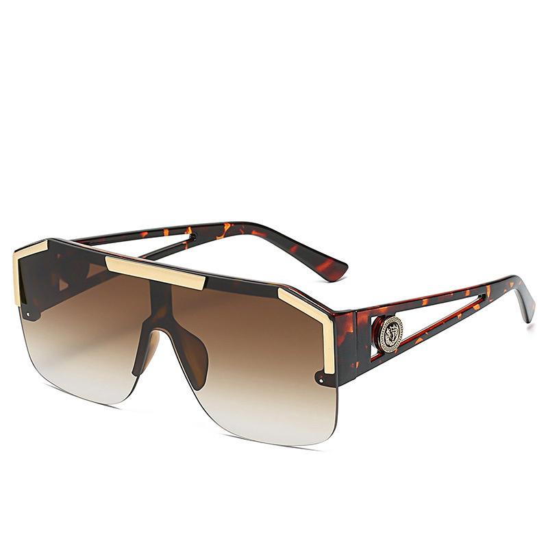 Модные авиационные солнцезащитные очки для мужчин и женщин, большие очки-пилоты, винтажные спортивные очки с головой льва, спортивные очки UV400