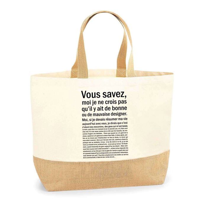 Tote bag en jute - PLANETEE - bonne ou mauvaise Femme - design imprimé - fabriqué en France - écologique, résistant