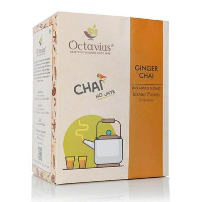 Октавиус | Чайный премикс с имбирем БЕЗ ДОБАВЛЕНИЯ САХАРА - 50 пакетиков | Адрак Чай | Готовая чайная смесь | Низкое содержание сахара | Растворимый чай | Чайный премикс | Чай за 1 минуту
