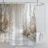 Занавеска для душа из пшеничной соломы, водонепроницаемая, из полиэстеровой ткани, с 3D-печатью, украшение для ванной комнаты с крючками