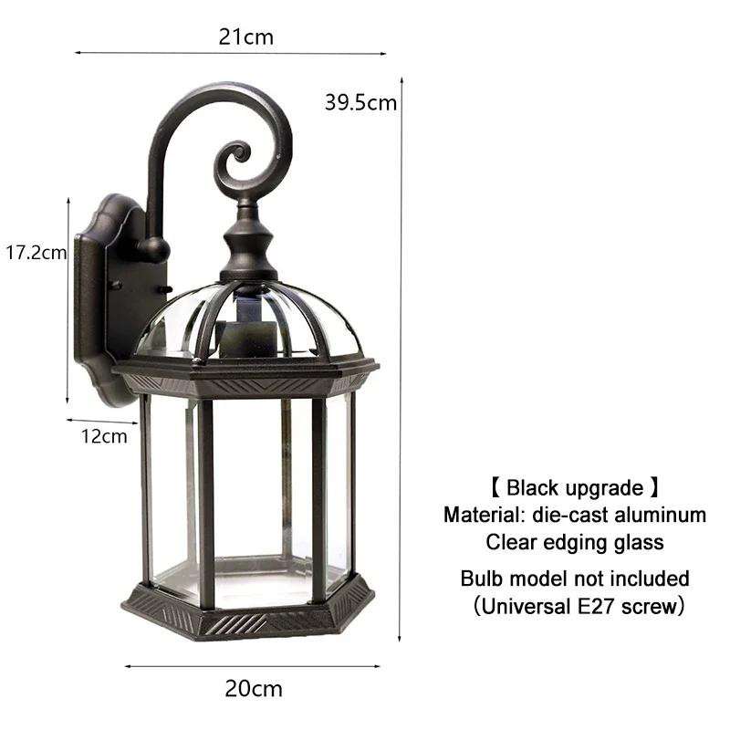 Светодиодный уличный настенный светильник Водонепроницаемое освещение Освещение для крыльца Освещение для балкона Садовое освещение Уличный настенный светильник Ретро Европейский стиль Украшения
