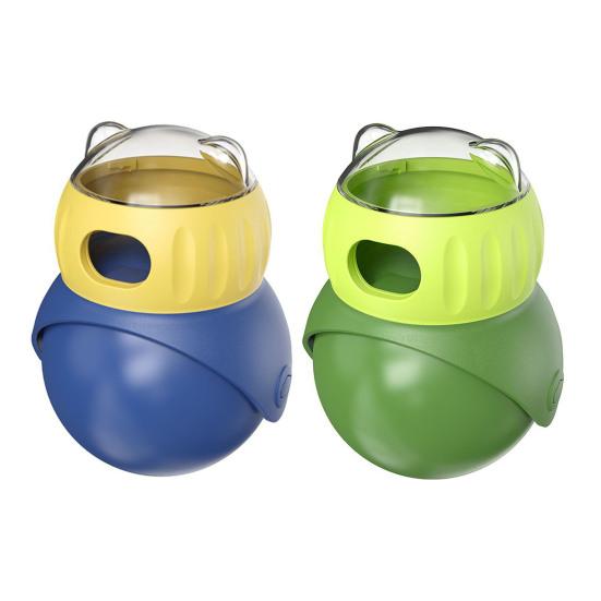 Дозатор лакомств для кошек, интерактивная игрушка-головоломка, кормушка-головоломка, сова с автоматическим балансированием, протекающая медленная кормушка для дрессировки кошек в помещении