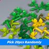 Нетоксичные 20 шт./лот Кубики Moc 37695 Стебель растения с 3 листьями и нижним штырьком Аксессуары для строительных блоков City House Garden Children'S Toys