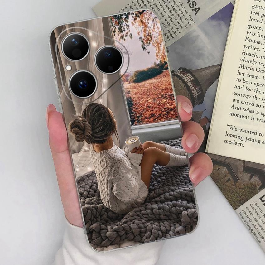 For Huawei Honor Magic5 400 Pura 80 Pro Ultra Phone Cover Beautiful Girls Patterns Transparent Slim Silicone Anti Fall Housing For Huawei Bumper Shell