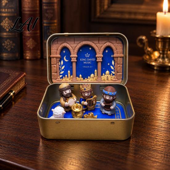 Meaningful Gifts for Family 3D Printed Miniature Christmas Nativity Scene Set in Tin Box Holy Religious Ornaments Figurines Holiday Tabletop