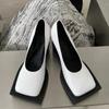Mary Jane Single Shoe Women'S 2026 Spring New Style British Low Heel Square Toe Sealed Sail Thick Heel High Heels