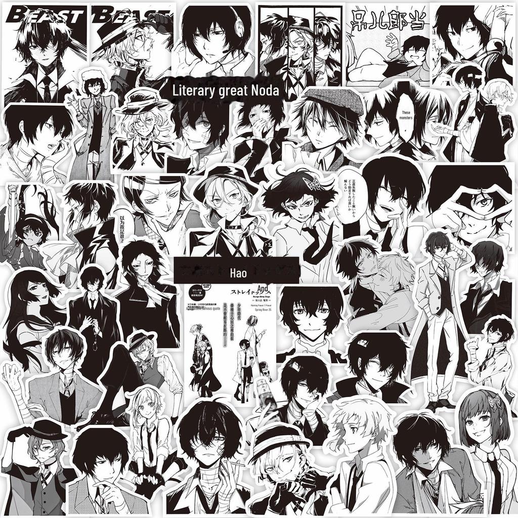 1000 черно-белых аниме-наклеек: Demon Slayer, One Piece и многое другое для украшения блокнота