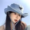 Осенняя шляпа женская шляпа для альпинизма на открытом воздухе большой обхват головы показывает лицо маленькая шляпа-ведро ретро универсальная выстиранная ковбойская шляпа