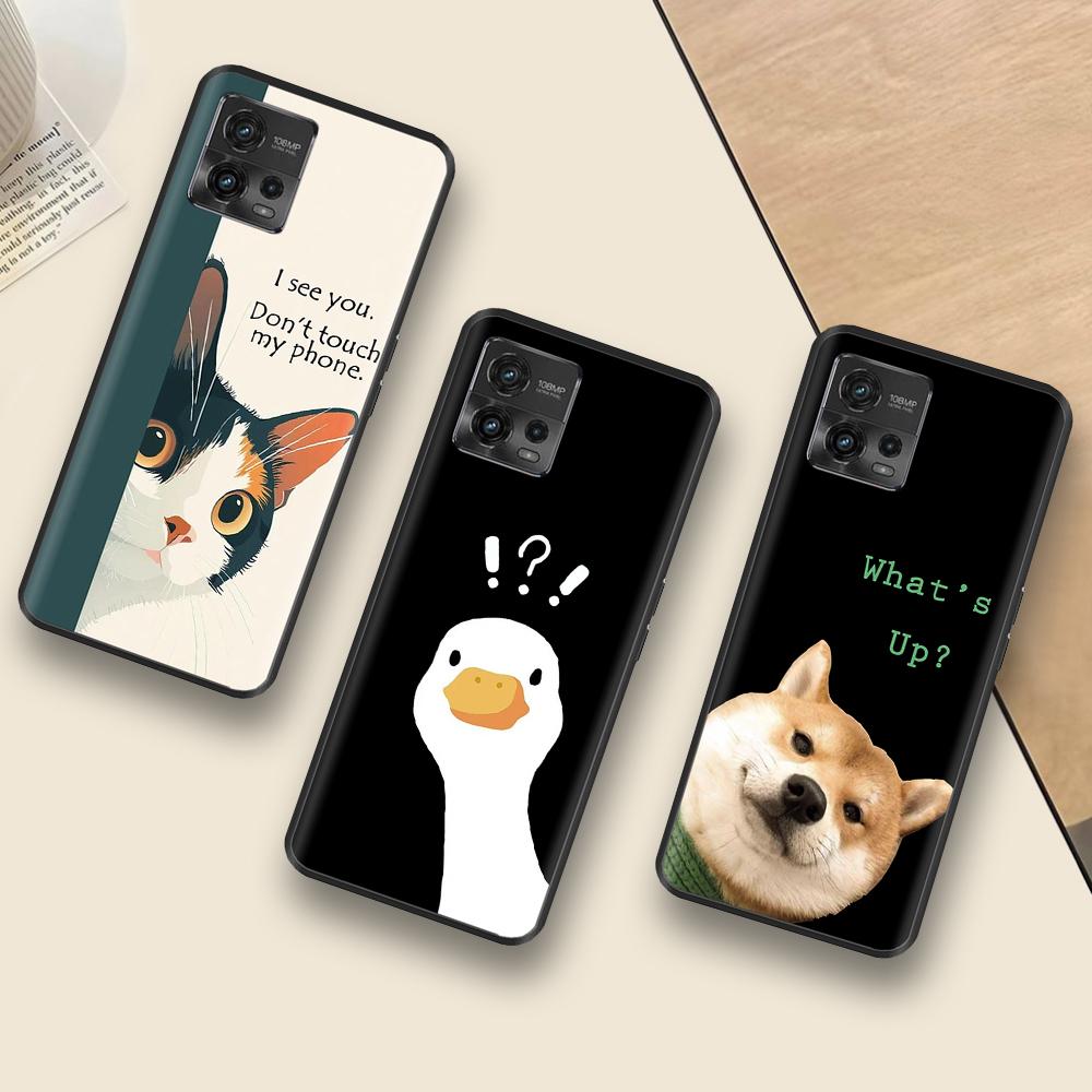 For Moto G72 Case Couple Panda Phone Back Cover For Motorola G72 Cover MotoG72 G 72 Protective Soft Liquid Silicone Funda Bumper