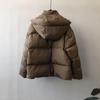 Solid Women's Winter Autumn Down Jacket Hooded Collar Short Single-Breasted Coat Preppy Style Parka Ladies Chic Outwear Female