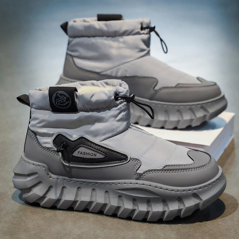 Мужские теплые зимние ботинки водонепроницаемые нескользящие на плюшевой подкладке кроссовки зимние тапочки удобные мужские ботинки