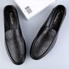 Мужская повседневная обувь из натуральной кожи, дышащие мужские мокасины, дышащие туфли для вождения без застежек, мужская деловая обувь ручной работы