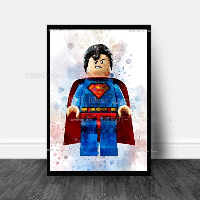 Cartoon Superhero Canvas Painting Spiderman Captain America Hulk Iron Man Poster Kids Bedroom Wall Art Home Decor