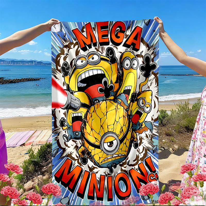 Minions Print Beach Towel, Versatile Lightweight Absorbent Beach Towel for Pool Surf Yoga Bathroom, Perfect Birthday Holiday Gift