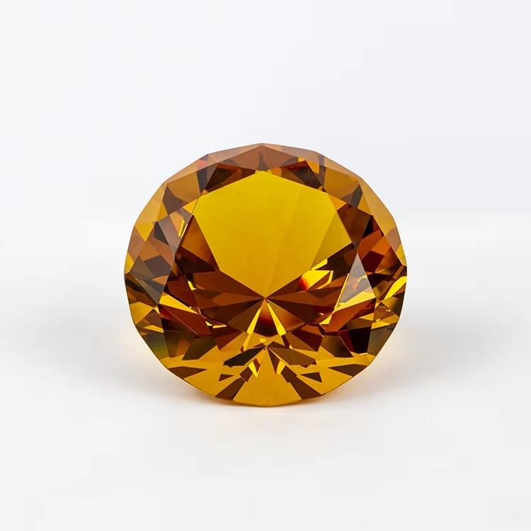 Colors Crystal Diamond Shaped Paperweight Decorative Cut Glass Giant Gemstone Wedding Home Decoration Christmas Gift