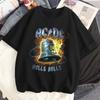 Рок-музыка ACDC Принтованные футболки DC Графическая футболка Мужская Повседневная с короткими рукавами Уличная одежда Футболки Летняя Мужская Футболки Топы с круглым вырезом