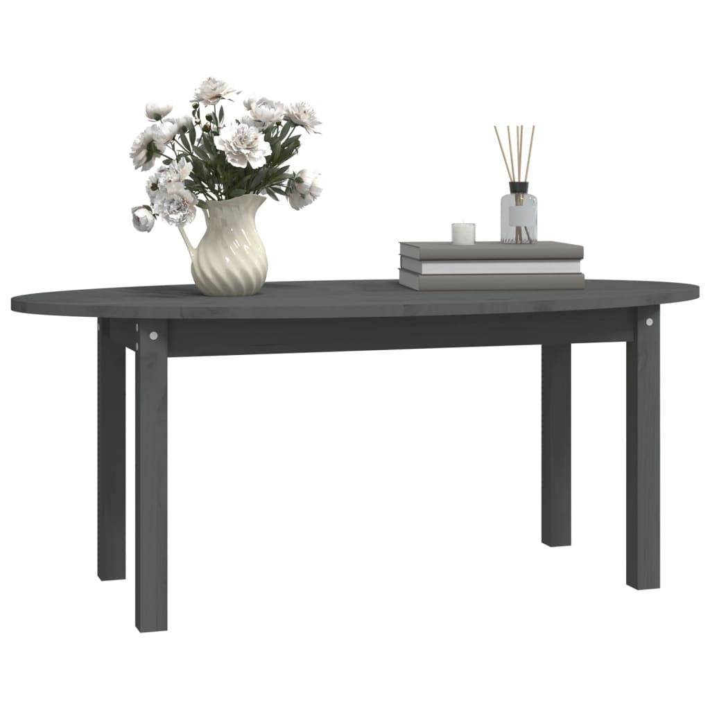 Coffee Table Gray 110x55x45 cm Solid Pine Wood