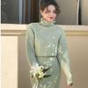 Ленивый осенне-зимний новый стильный темпераментный пуловер для женщин, однотонный плотный трикотаж, нежный, приятный для кожи, теплый костюм