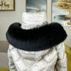 Женский воротник из искусственного меха лисы и енота черного и белого цвета для пуховой шапки - Единичная покупка