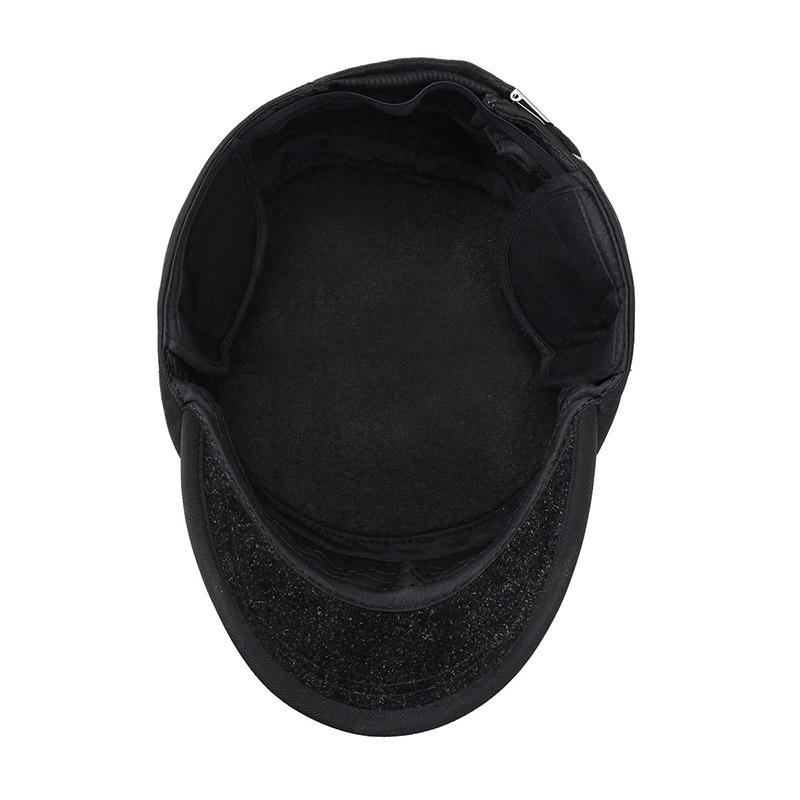 Теплая бархатная шапка для мужчин среднего возраста, осенне-зимняя плоская шапка, утепленная, толстая, для улицы