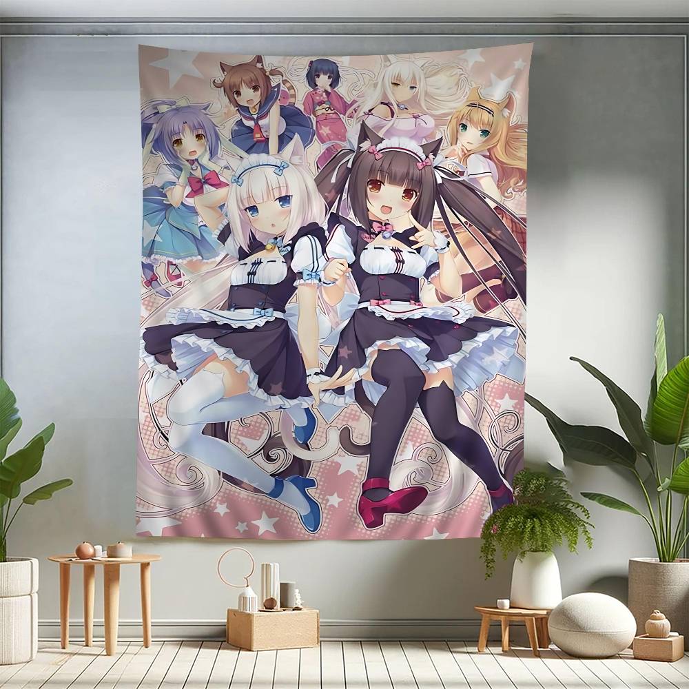 Аниме NEKOPARA Подвесной Богемный Гобелен Богемные Настенные Гобелены Мандала Кавайный Декор Комнаты