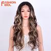 FASHION IDOL 30-дюймовые длинные глубокие волнистые парики с кружевной передней частью, синтетические парики с кружевом, средний пробор, омбре, блонд, серые парики для женщин, рыжие парики