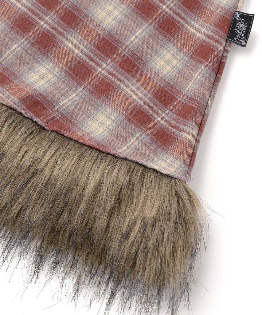 Visual Collector Fur Check Long Skirt [Vintage Red]