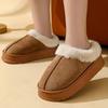 Обувь женская 2024 года, трендовая зимняя замшевая зимняя обувь для улицы на толстой подошве, теплая нескользящая платформа, теплая повседневная хлопковая обувь
