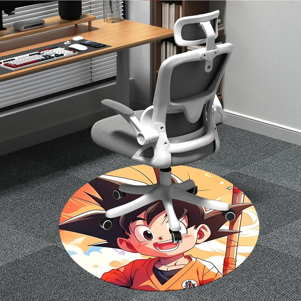 1pc Goku, Saiyan Office Round Area Rug, Indoor Mat Suitable For Office,Bedroom Living Room Home Decor, Room Deco a0928197