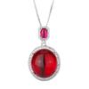 Jewelry Simulation Pigeon Blood Red Corundum Blue Spinel Plain Surface Retro Pendant Main Stone 18 * 20