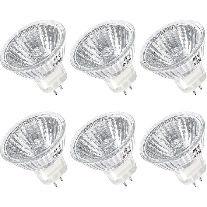MR16 Halogen Bulb 20W Dimmable 12V GU5.3 Bi Pin Base Spotlight with Long Lifespan, 2700K Warm White MR16 Bulbs with Clear Glass Cover for Landscape,