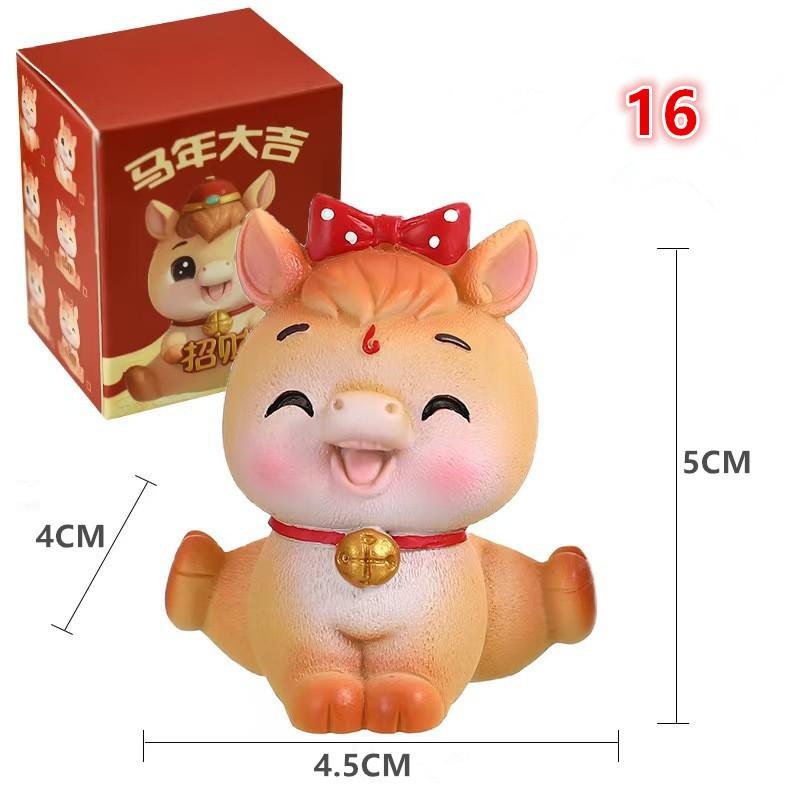 1PCS 2026 Cute Year Of The Horse Ornament Horse Year Mascot Doll Zodiac Horse DIY Desktop Decoration Car Ornament New Year Gift