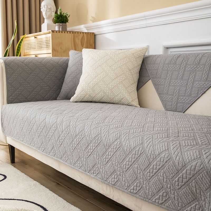 Скандинавский минималистичный диван с фиксированным чехлом, тканевое полотенце, четыре сезона, чистый хлопок, противоскользящая подушка для дивана, современный однотонный кожаный чехол для дивана