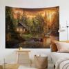 Nordic Style Wall Carpet, Small Bridge, Home Hanging Cloth, Landscape Hanging Cloth, Living Room Background Cloth, Bedroom Hanging Cloth