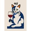 Смешные коты Французский джаз и вино Постеры Чтение Хобби Мультяшные принты Холст Живопись Настенное искусство Картинки Декор для дома Гостиная