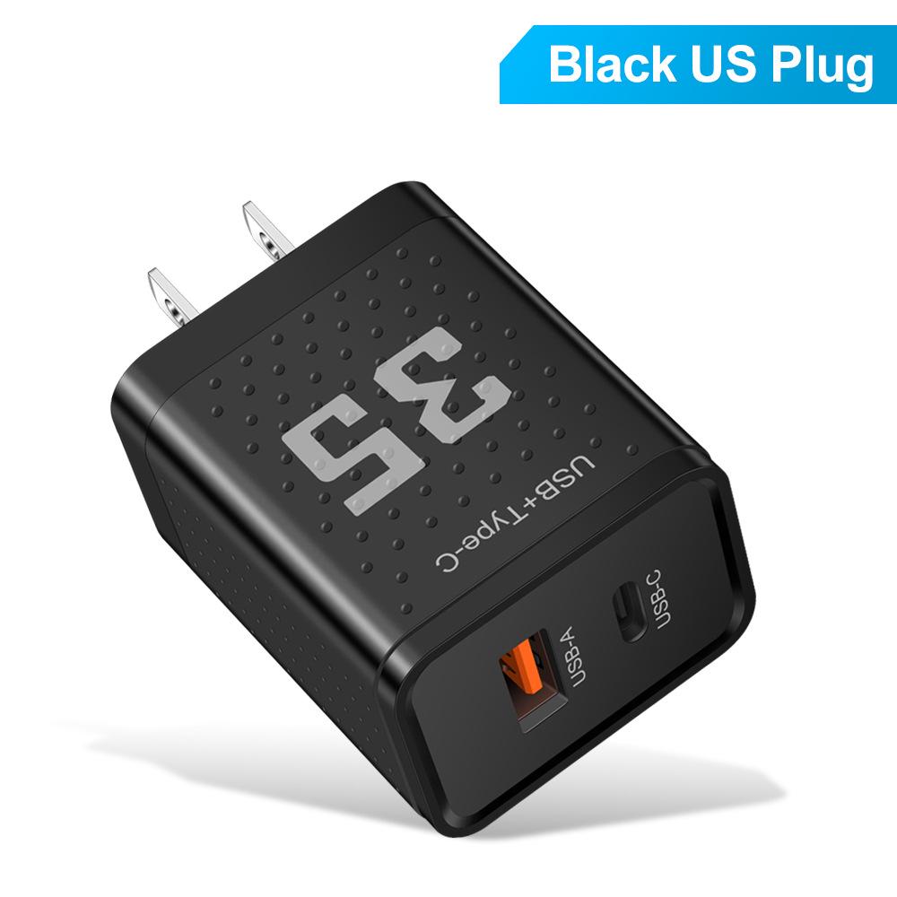 20-ваттное двойное PD+USB зарядное устройство 3A с вилками US/EU/UK