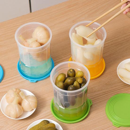 Банка для солений в форме песочных часов, разделитель сока для солений, пищевая, без BPA, герметичная, устойчивая к протечкам, банка для хранения солений