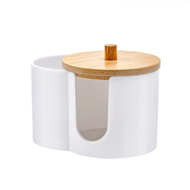 Портативный держатель для ватных палочек с двумя отверстиями, современный круглый контейнер для хранения косметики для ватных дисков и спонжей для макияжа