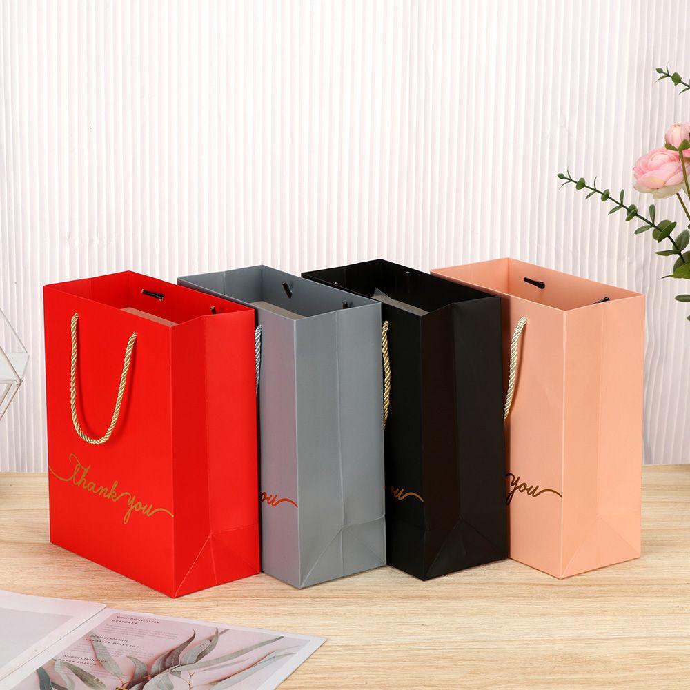 Stamping Thank You Present Decor Gift Boxes Paper Bags Package Bag Handbag