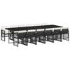 13 piece Outdoor Dining Set with Cushions Black Poly Rattan