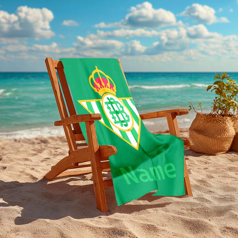 Personalized customized proof beach towel with Real Betis Balompié pattern - soft, absorbent,quick-drying,perfect swimming,camping&bathing