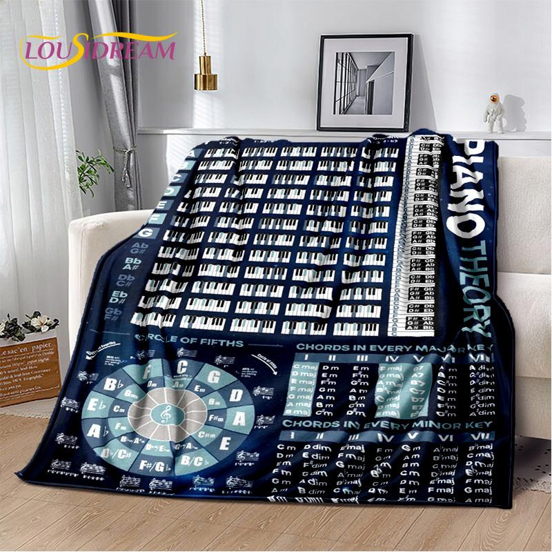 3D Dream Piano Key Music Instrument Cartoon Blanket,Soft Throw Blanket for Home Bedroom Bed Sofa Picnic Office Travel Cover Kids