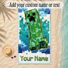 Beach TowelMinecraft Custom Name Text Personalized Soft Towel for Beach Pool Indoor Home Decor Gift