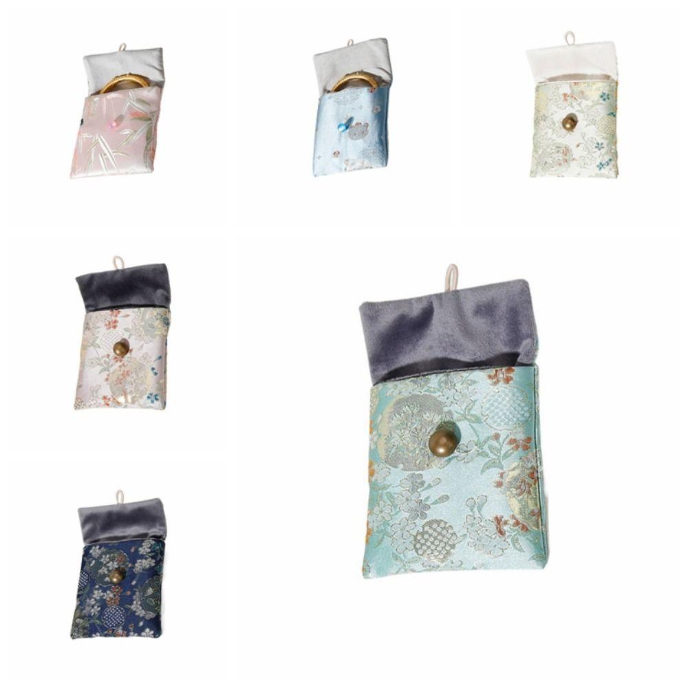 Embroidered Flowers Jewelry Packing Bag Rings Necklace Jewelry Holder Earrings Storage Case Travel